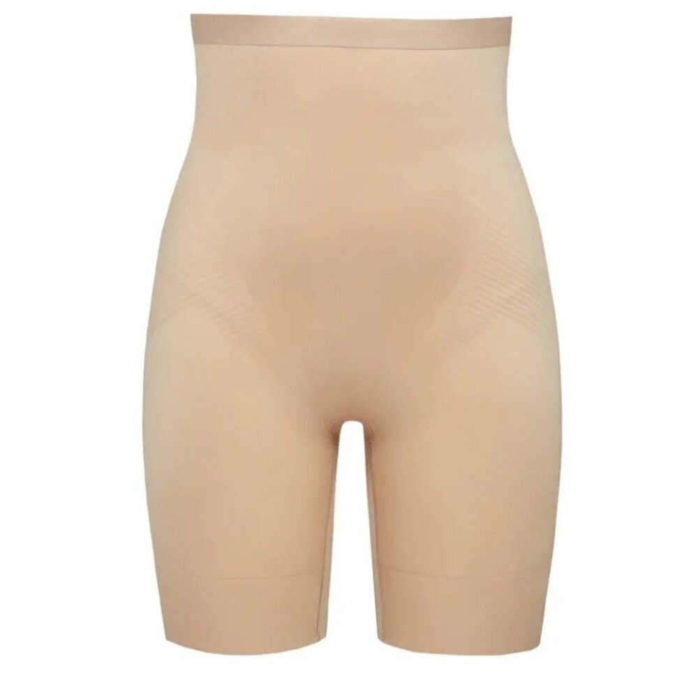SPANX High-Waisted Mid-Thigh Shaping Shorts Lightweight Slimming, Size S